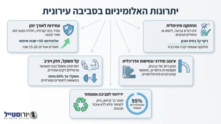 מעקה אלומיניום מודרני במרפסת תל אביבית